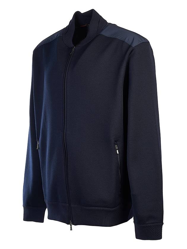 Horizon Silk Virgin Wool Bomber Jacket Navy - LORO PIANA - BALAAN 3