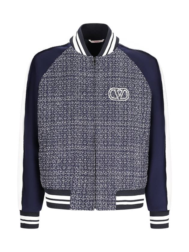 BOMBER JACKET IN COTTON TWEED AND VISCOSE WITH VLOGO SIGNATURE PATCH - VALENTINO - BALAAN 1