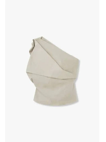 WOMEN One Off Shoulder Drape Top Beige - RICK OWENS - BALAAN 1