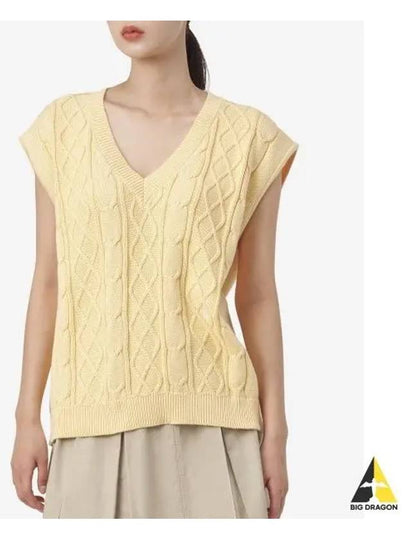 Cable Knit Vest Beige - SPORTY & RICH - BALAAN 2