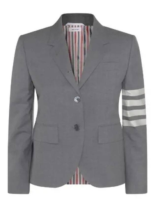 Plain Weave Suiting Classic 4 Bar Jacket Medium Grey - THOM BROWNE - BALAAN 2