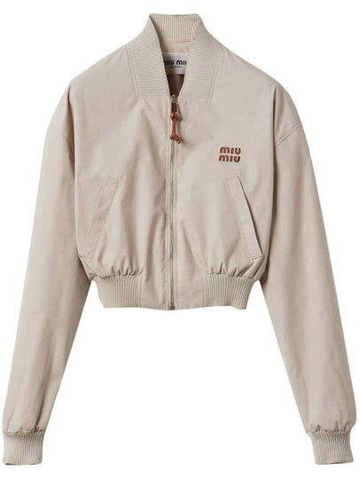 Panama Cotton Bomber Jacket Limestone - MIU MIU - BALAAN 2