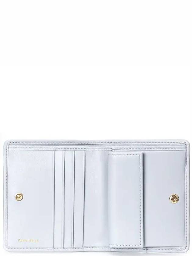 Matelasse Leather Half Wallet Pearl Grey - MIU MIU - BALAAN 5