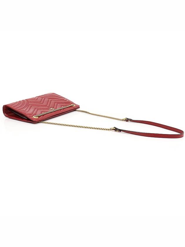 524592 Red Matelasse Chevron Gold Chain GG Marmont Shoulder Bag - GUCCI - BALAAN 3