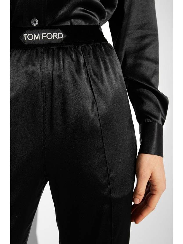 Women's Stretch Silk Straight Pants Black - TOM FORD - BALAAN 6