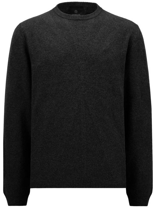 Wool Cashmere Knit Top Black - MONCLER - BALAAN 2