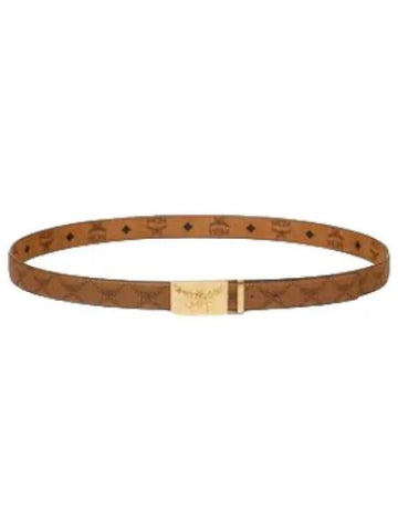 Brass Plate Reversible Monogram Belt Waistband - MCM - BALAAN 1