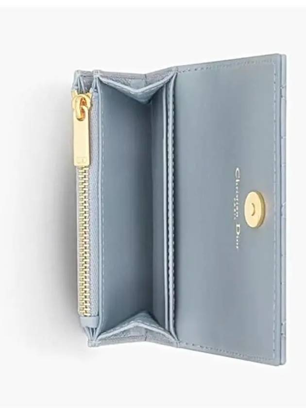 Caro XS Supple Cannage Calfskin Card Wallet Blue - DIOR - BALAAN 6