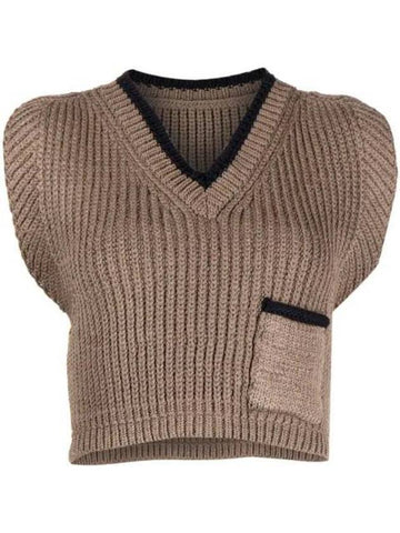 Women's Le Haut Pipa Chunky Knit Vest Grey - JACQUEMUS - BALAAN 1