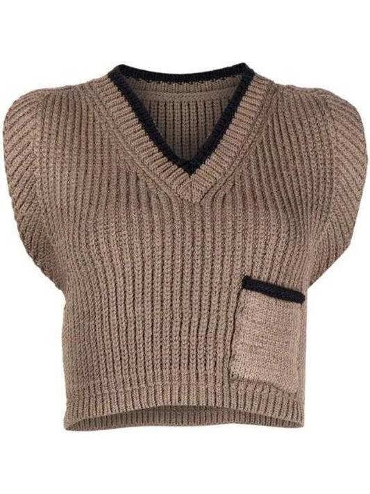 Women's Le Haute Pippa Chunky Knit Vest Gray - JACQUEMUS - BALAAN 1