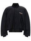 Embroidered Logo Bomber Jacket Black - BALENCIAGA - BALAAN 2