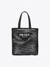 Raffia Logo Tote Bag Black - PRADA - BALAAN 2