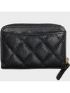 Classic Zipped Coin Purse Grained Calfskin & Gold Black - CHANEL - BALAAN.