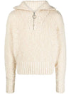 Brushed Textured Knit Top Beige - AMI - BALAAN 1