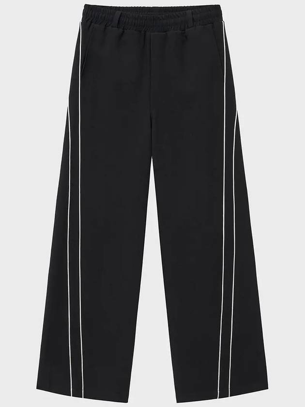 Piping Curved Track Pants Black - NOIRER - BALAAN 8