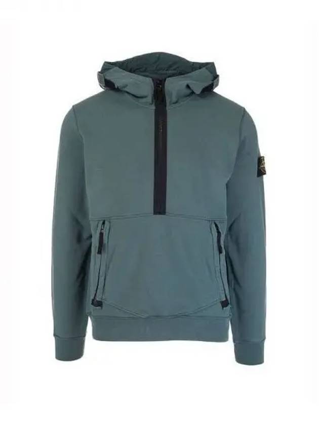 Wappen Patch Hooded Half Zip Up Anorak Green - STONE ISLAND - BALAAN 2