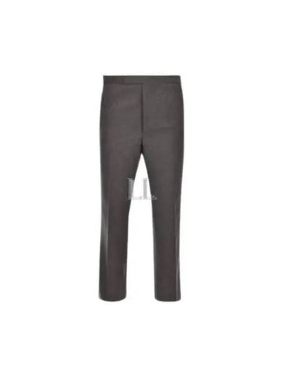 Flannel Low Rise Backstrap Straight Pants Medium Grey - THOM BROWNE - BALAAN 2