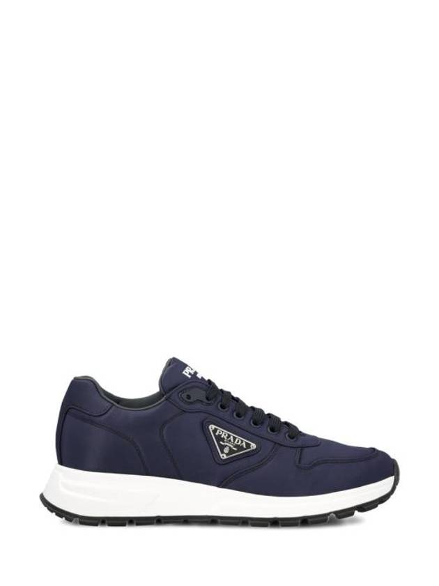 Triangle Logo Re-nylon Low Top Sneakers Blue - PRADA - BALAAN 1