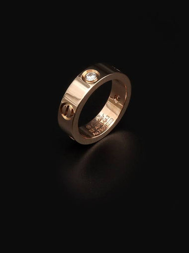 18K Rose Gold 3P Diamond Love Ring No 52 - CARTIER - BALAAN 1