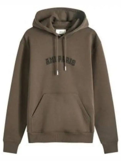 Classic Logo Print Hoodie Brown - AMI - BALAAN 2