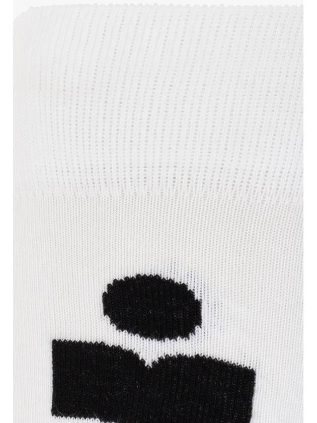 Isabel Marant Long Socks With Logo, Women's, White - ISABEL MARANT - BALAAN 2