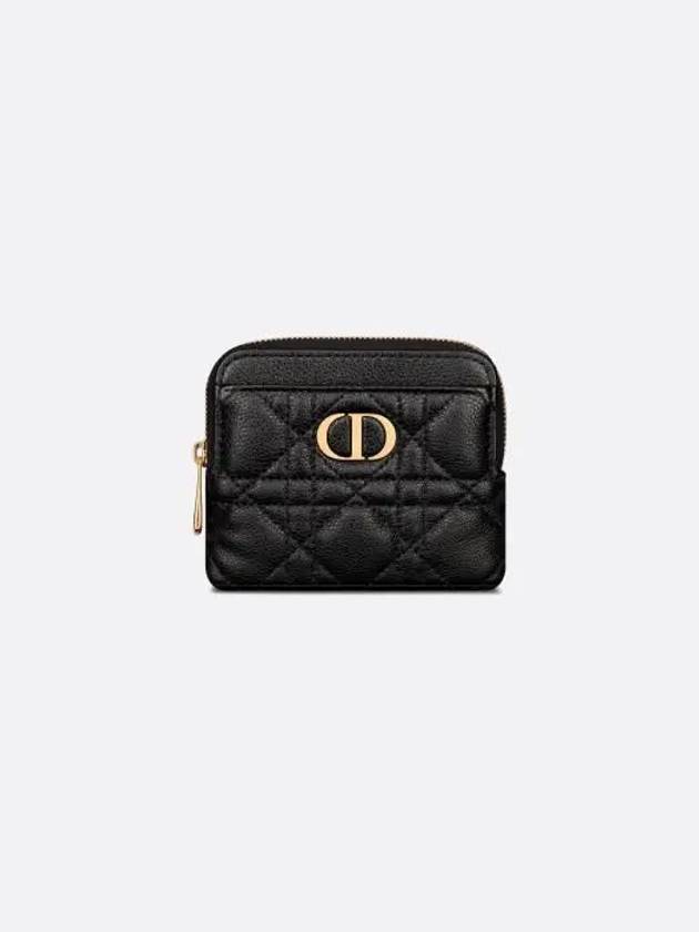 Caro Lavender Supple Cannage Half Wallet Black - DIOR - BALAAN 2