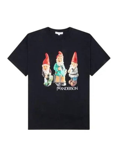 Gnome Trio Print Short Sleeve T Shirt Black - JW ANDERSON - BALAAN 2