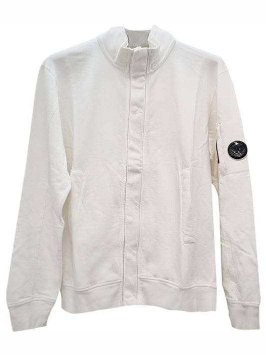 Lens Light Fleece Zip-Up Jacket White - CP COMPANY - BALAAN.