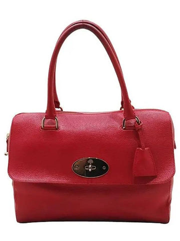 HH1703 Red leather gold decoration DELRAY tote bag - MULBERRY - BALAAN 1