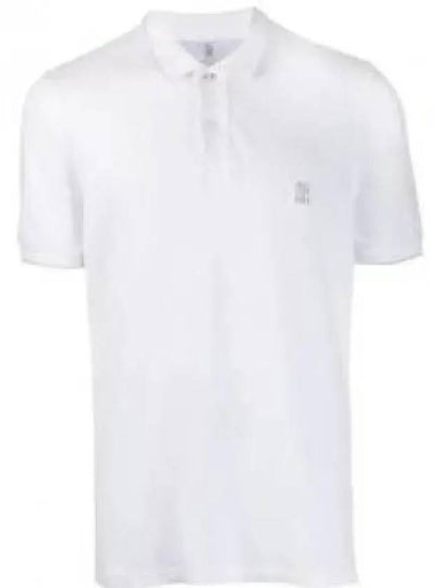 Logo Detail Slim Fit Short Sleeve Polo Shirt White - BRUNELLO CUCINELLI - BALAAN 2