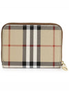 Check Leather Coin Wallet Beige - BURBERRY - BALAAN 3