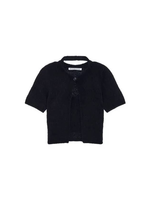 Halterneck layered short sleeve cardigan black 270985 - ALEXANDER WANG - BALAAN 1