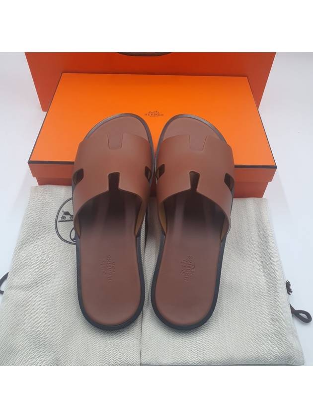 Izmir Leather Slippers Gold - HERMES - BALAAN 6