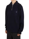 Fox Head Patch Half Zip Up Knit Top Navy - MAISON KITSUNE - BALAAN 2