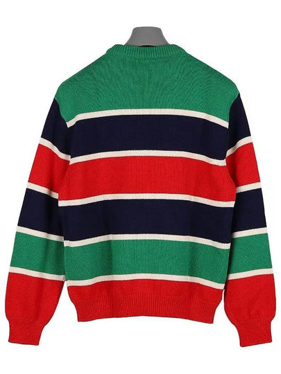 Logo Striped Cotton Wool Knit Sweater 736021 XKC2L 6072 - GUCCI - BALAAN 2