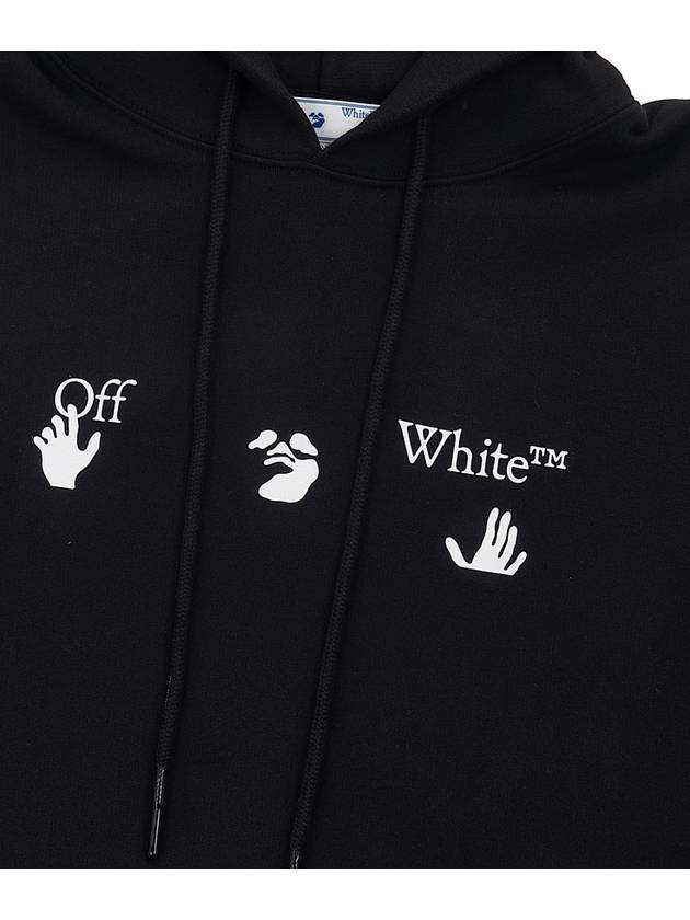 Hands-Off Logo Print Hoodie Black - OFF WHITE - BALAAN 7