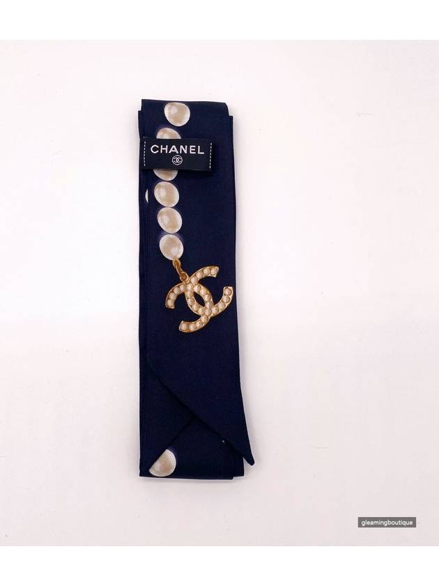 Slim Bandeau Silk Twill & Navy - CHANEL - BALAAN 5