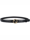 Blondie Thin Leather Belt Black - GUCCI - BALAAN 9