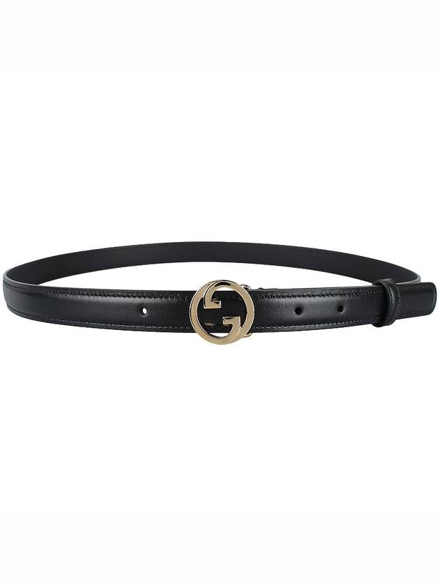 Blondie Thin Leather Belt Black - GUCCI - BALAAN 9