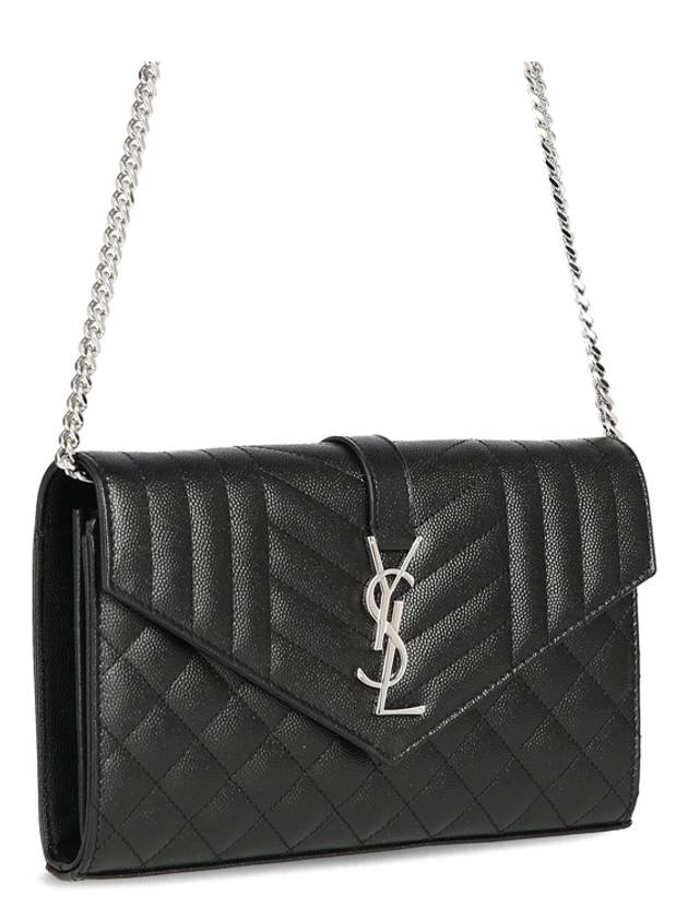 Matelasse Monogram Chain Cross Bag Black - SAINT LAURENT - BALAAN 3