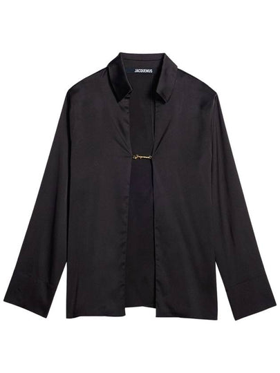 La Chemise Notte Open Charm Logo Shirt Black - JACQUEMUS - BALAAN 2