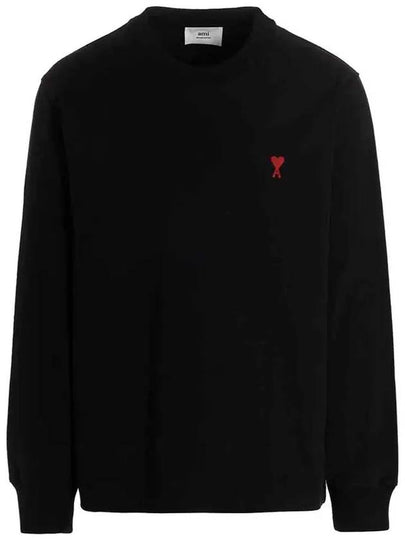 Small Heart Logo Sweatshirt Black - AMI - BALAAN 2