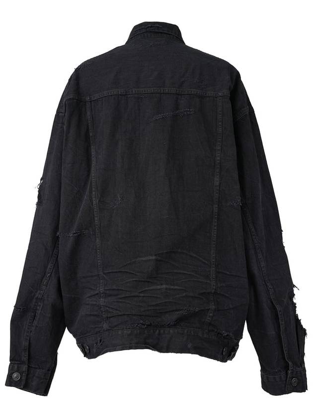 Unity Sports Icon Patchwork Denim Jacket Black - BALENCIAGA - BALAAN 3