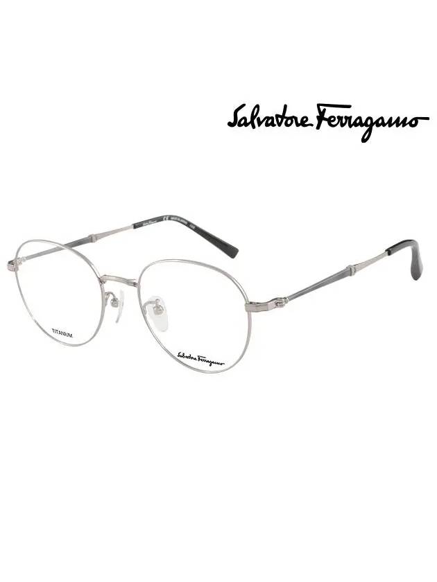 Eyewear Round Titanium Eyeglasses Silver - SALVATORE FERRAGAMO - BALAAN 2