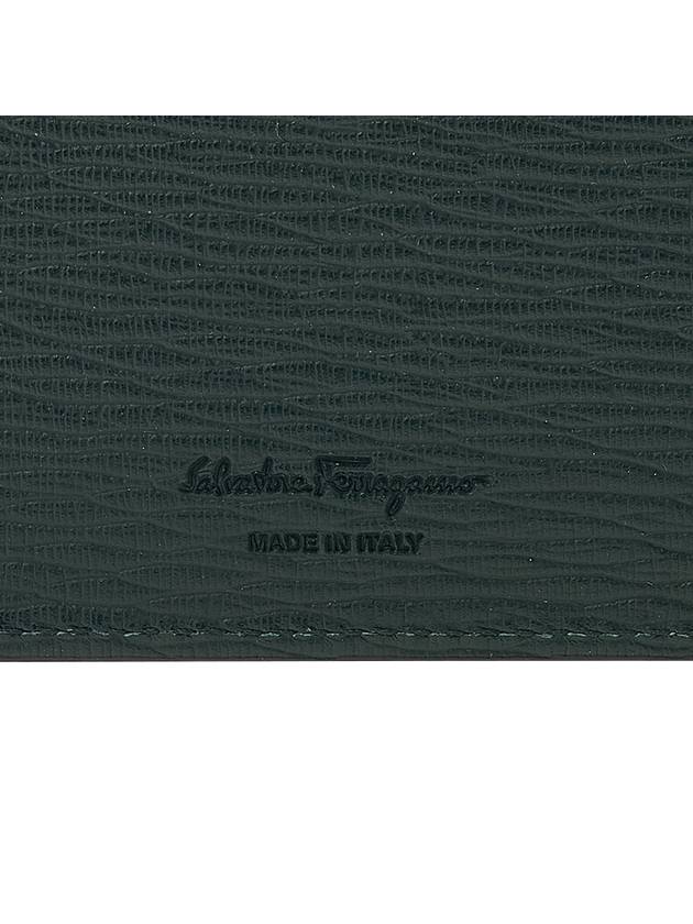 Double Gancini Leather Card Wallet Green - SALVATORE FERRAGAMO - BALAAN 8