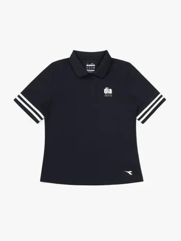 Diadora Tennis Performance Half Zip Polo T Shirt Women NAVY - DIADORA - BALAAN 1