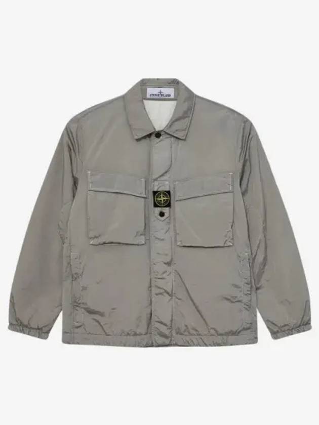 Lightweight Shirt Jacket Silver - STONE ISLAND - BALAAN 2