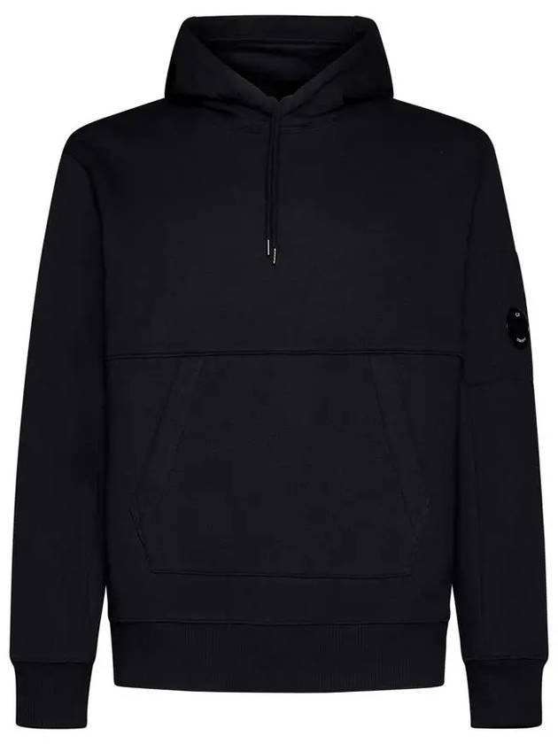 Logo Patch Drawstring Hoodie Black - CP COMPANY - BALAAN 2