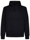 Logo Patch Drawstring Hoodie Black - CP COMPANY - BALAAN 3