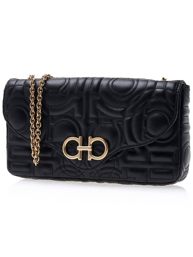 Women's Gancini Quilted Mini Shoulder Bag Black - SALVATORE FERRAGAMO - BALAAN 3